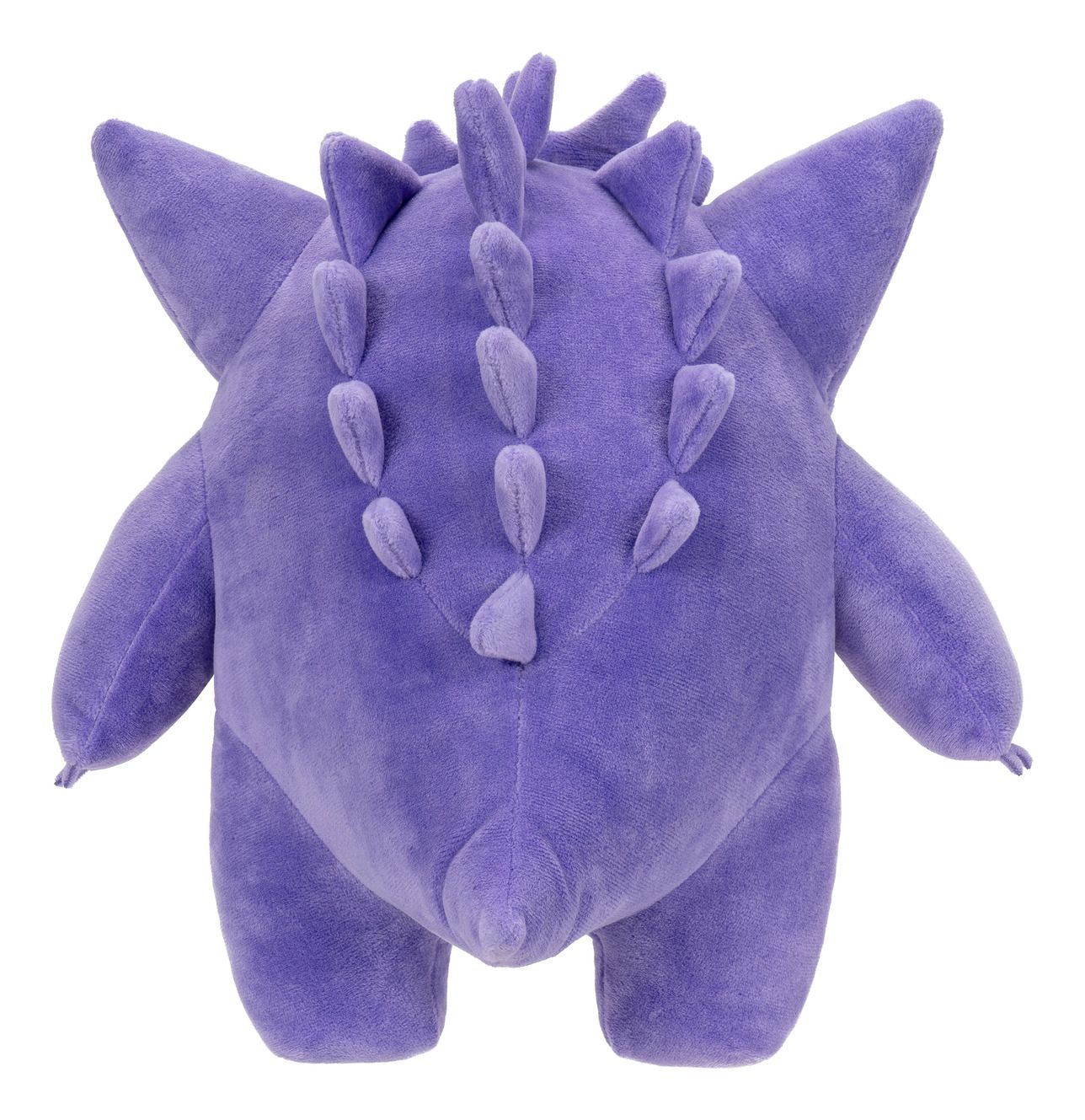 Purple plush Gengar toy with spiky texture on a white background