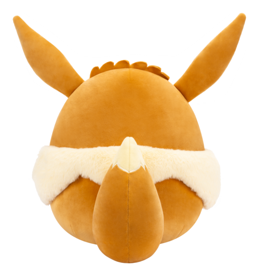 Plush Squishmallows 10in Pokémon Eevee toy with large ears and a white muzzle on a white background
