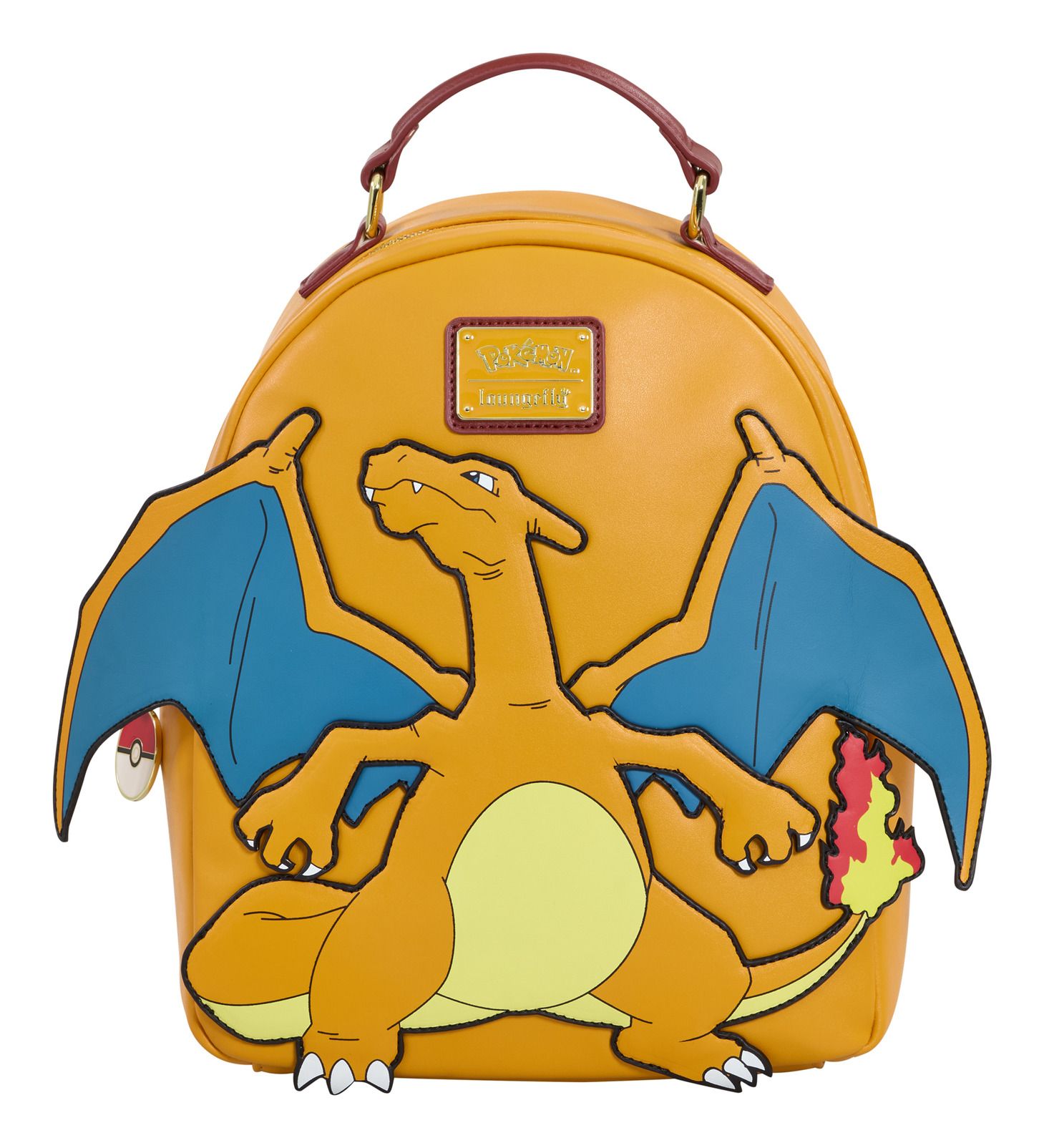 Backpack with a Charizard design on a white background