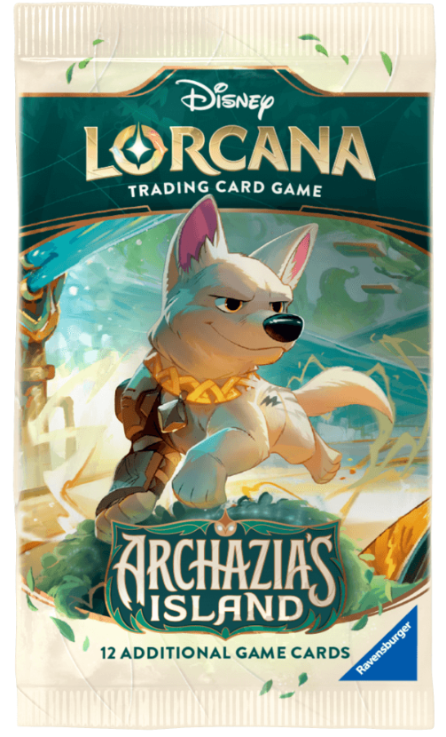 Disney Lorcana trading card game pack featuring a wolf character on Archazzia's Island