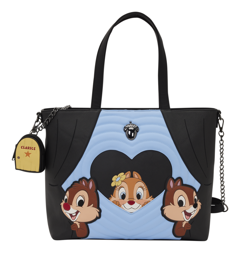 Loungefly Disney Chip 'n' Dale Two Chips Miss Tote Bag with Coin Bag