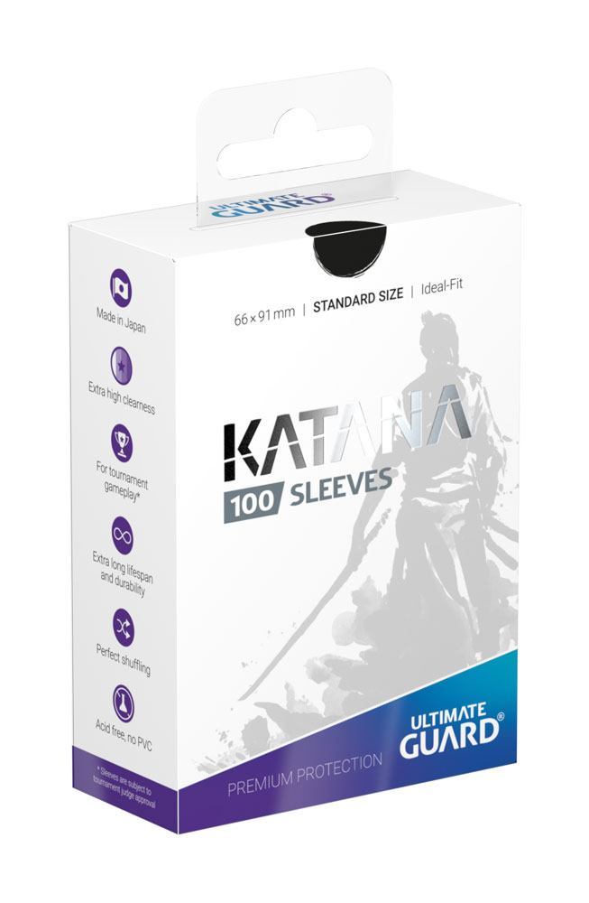 Ultimate Guard Katana Sleeves - Standard Size, Black (100 Sleeves)
