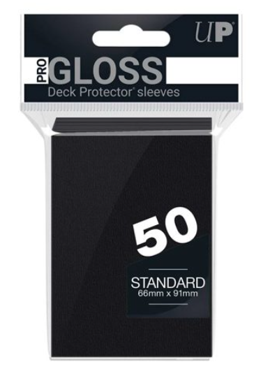 Pack of Pro Gloss deck protector sleeves with 50 count on a white background